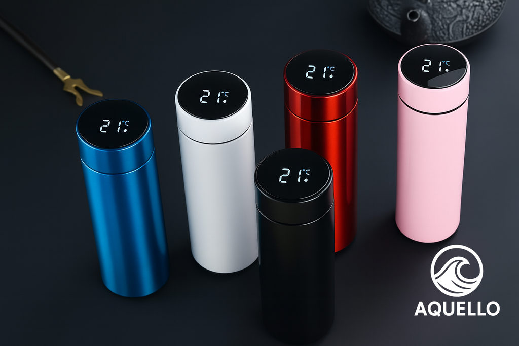 Gourde isotherme intelligente Affichage de température -acier inoxydable - 500 ml - Noire