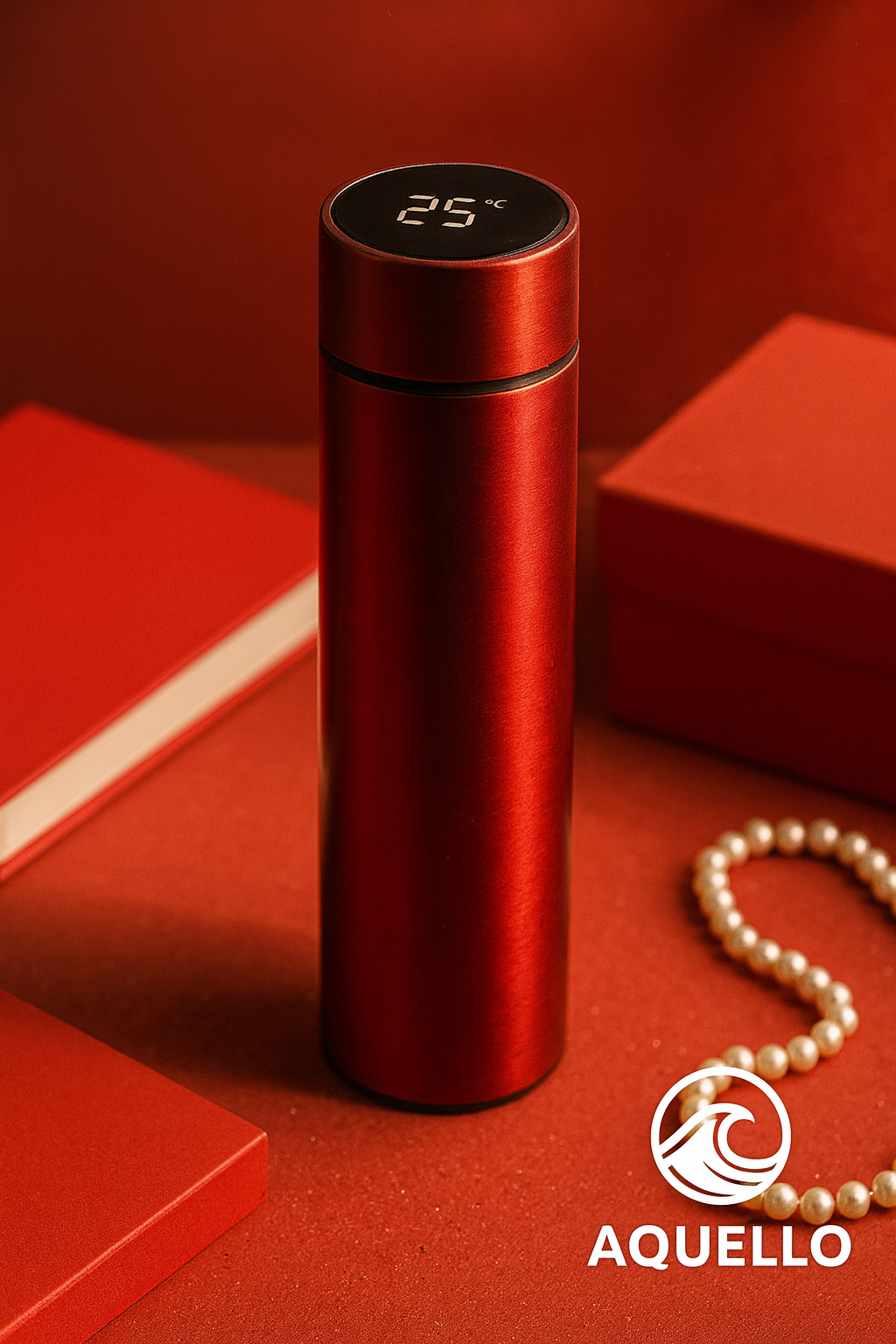 Gourde isotherme intelligente acier inoxydable - Affichage de température - 500 ml - Rouge