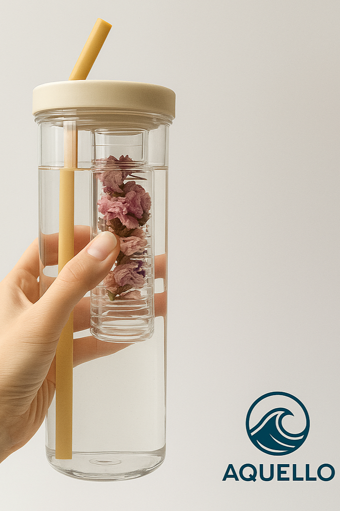 Bouteille avec diffuseur intégré - Gourde avec diffuseur intégré Jaune- 500 ml