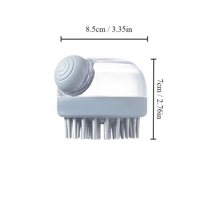 Brosse de bain en silicone souple pour animaux de compagnie avec distributeur de shampoing, massage doux pour le toilettage, les livres, la fourrure et les cheveux, 1PC