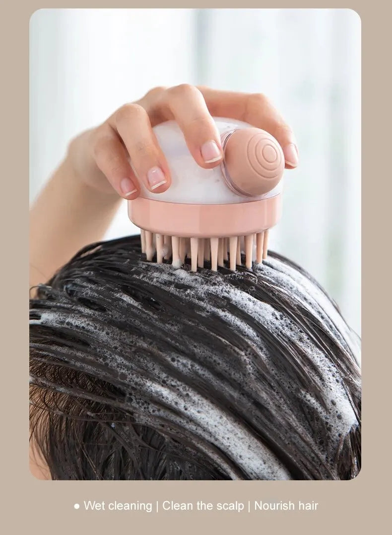 Brosse de bain en silicone souple pour animaux de compagnie avec distributeur de shampoing, massage doux pour le toilettage, les livres, la fourrure et les cheveux, 1PC