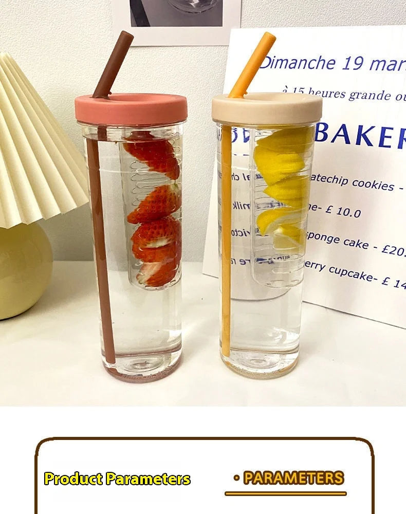 Bouteille avec diffuseur intégré - Gourde avec diffuseur intégré Jaune- 500 ml