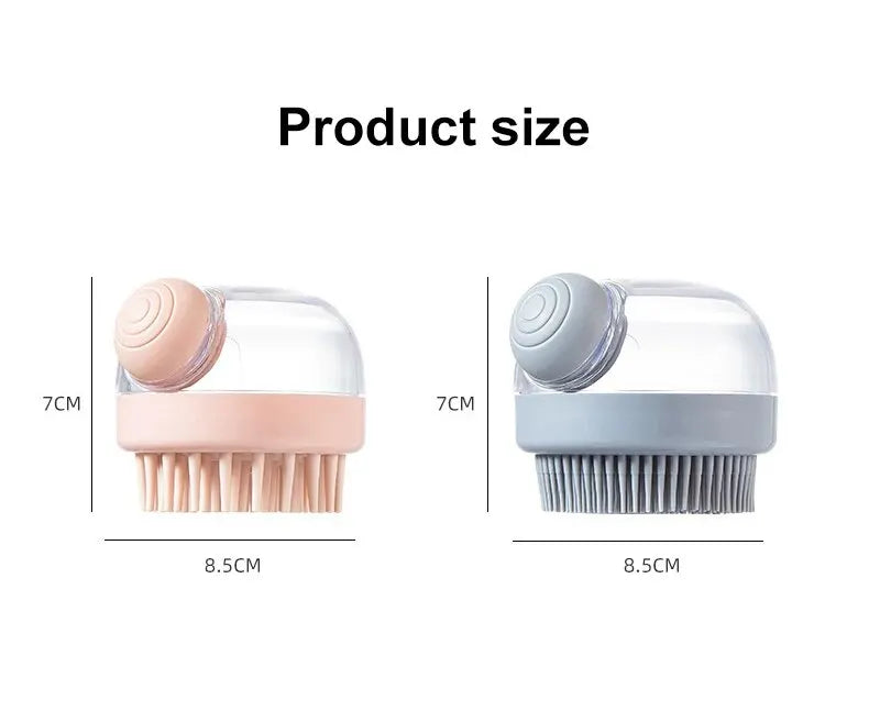Brosse de bain en silicone souple pour animaux de compagnie avec distributeur de shampoing, massage doux pour le toilettage, les livres, la fourrure et les cheveux, 1PC