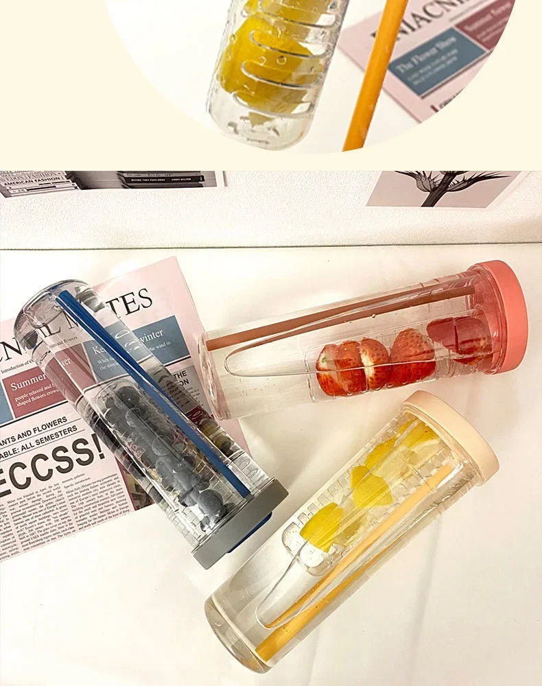 Bouteille avec diffuseur intégré - Gourde avec diffuseur intégré Jaune- 500 ml