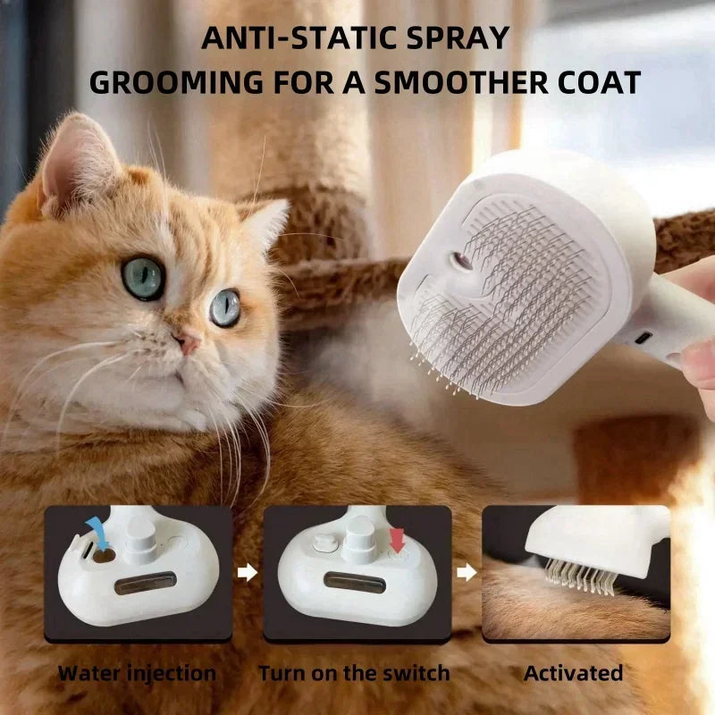Peigne de toilettage électrique amélioré pour animaux de compagnie, épilation flottante à la vapeur, brosse de nettoyage à vapeur, accessoires de style pour chiens et chats
