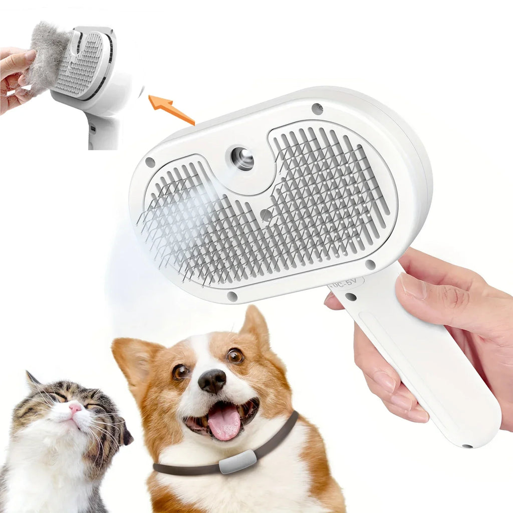 Peigne de toilettage électrique amélioré pour animaux de compagnie, épilation flottante à la vapeur, brosse de nettoyage à vapeur, accessoires de style pour chiens et chats