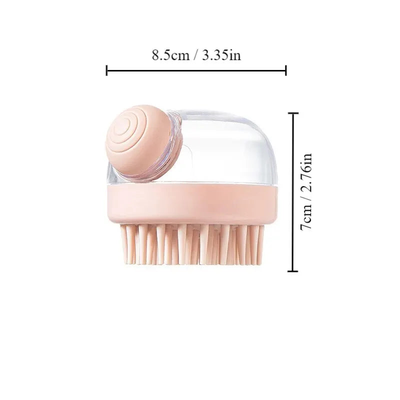 Brosse de bain en silicone souple pour animaux de compagnie avec distributeur de shampoing, massage doux pour le toilettage, les livres, la fourrure et les cheveux, 1PC