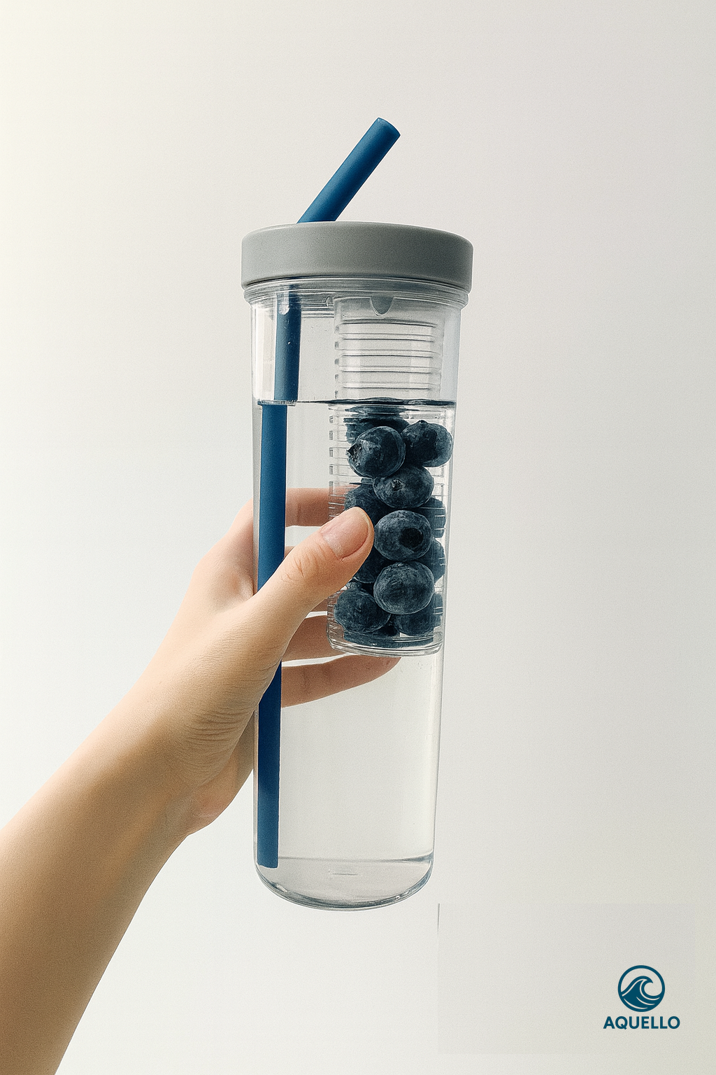 Bouteille avec diffuseur intégré - Gourde avec diffuseur intégré Bleue- 500 ml